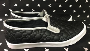 NWT Disney Parks Mickey Mouse Icons Black Slip On Shoes Size 6 Women's - Picture 1 of 3