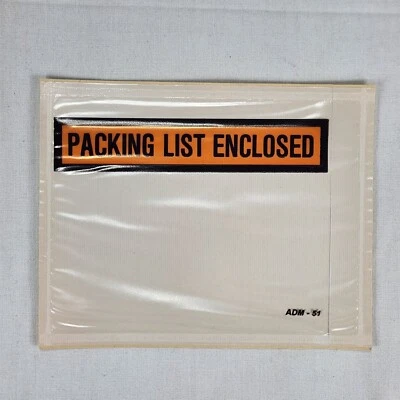 Pressure Sensitive Packing List Envelopes 4.5"x5.5" External ADM-51 1000-Ct Case - Image 1 of 4