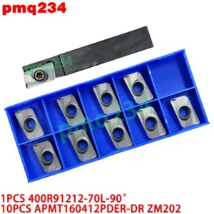 400R91212-70L-90 Schruppbohrwerkzeughalter +10 Stück APMT1604 Hartmetall Fräseinsatz - Bild 1 von 6