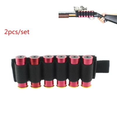 2pcs Adhesive Tactical Hook Loop 6 Rounds 12 Ga Shotgun Shell Holder Card Strip - Image 1 of 4