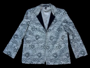 Linda Allard Ellen Tracy Women's Cotton Open Front Blazer Jacket Size 6 Lined - Picture 1 of 9