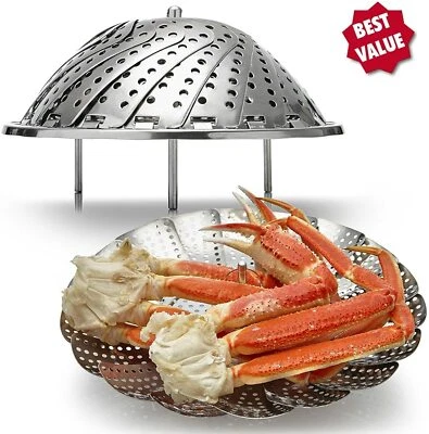 BONISON Vegetable Folding Steamer Basket Work with Instant Pot Pressure Cooker 5/6/8 QT