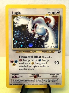 Pokemon TCG: 2000 Neo Genesis Unlimited Lugia 9/111 Holo Rare LP+ PERFECT SWIRL - Picture 1 of 6