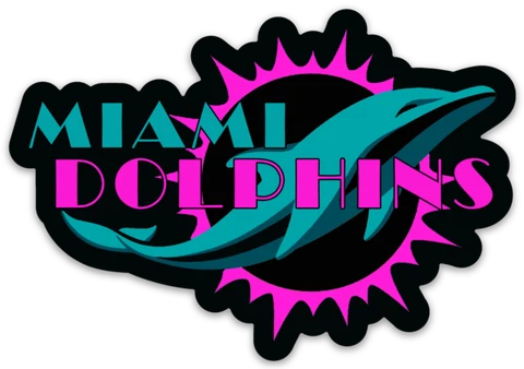 Miami Dolphins Miami Vice Theme logo type Die-Cut MAGNET Cover