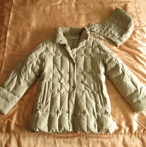 P & C MARCO PECCI BASIC DAMEN DAUNEN STEPPJACKE MIT KAPUZE BEIGE BRAUN L, 40 - Bild 1 von 18