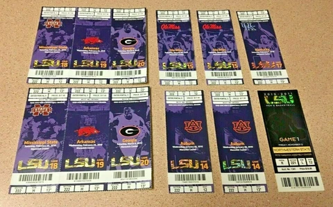 12- VINTAGE 2009-10 11 LSU TIGERS BASKETBALL OLD TICKET LOT Cover