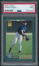 2001 Topps #726 Ichiro Suzuki Rookie PSA 9 MINT Seattle Mariners