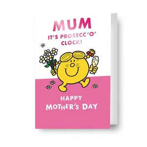 Mr Men & Little Miss Mother's Day Card 'It's Prosecc'o' Clock!', Includes Envelo - Imagen 1 de 3