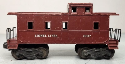 VINTAGE 1950's LIONEL TUSCAN BROWN 4 WINDOW  6017 CABOOSE M5 - Image 1 of 4