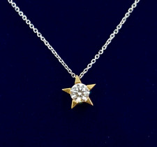18k "Hearts on Fire" Diamond Star PENDANT plus 41cm cable CHAIN rose/white gold