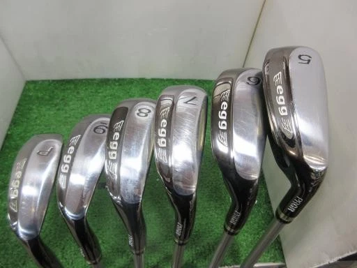  Conjunto de ferro ovo PRGR 5-9+PW NS PRO FORCE OF EGG eixo de grafite Flex-R 6 peças destro 2013 - Imagem 1 de 4