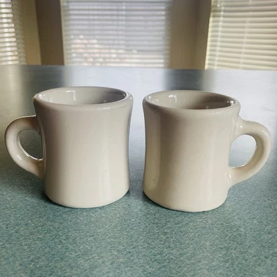 VICTOR Vintage Beige Military Retro Heavy Diner Mugs~TWO (2) Mugs - Image 1 of 4