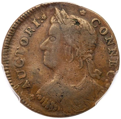 1787 M 33.36-T.2 R-2 PCGS VF 30 Connecticut Colonial Copper Coin - Image 1 of 3