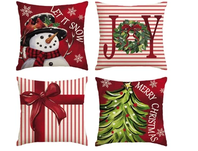 Capas de travesseiro de Natal 18x18 polegadas conjunto de 4, 18 x 18 (pacote com 4), Natal - Imagem 1 de 4