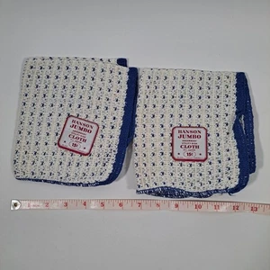 Posten 2 Vintage Hanson blau weiß Küche Geschirrtuch New Old Stock mit Etikett - Bild 1 von 2