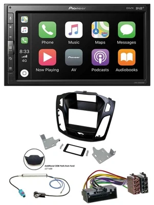 Pioneer USB MP3 DAB 2DIN Bluetooth Autoradio für Ford Focus 2014-2018 schwarz - Bild 1 von 4