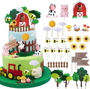 30 PCS Farm Animal Cow Cake Topper Decorations for Theme... - Picture 1 of 6