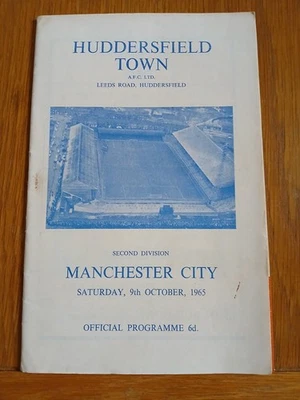 Huddersfield Town v Manchester City.  9th October,  1965. Second Division. - Image 1 of 3