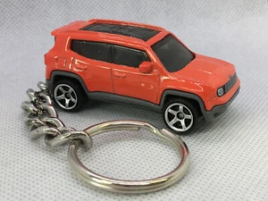 Keychain 2019 '19 JEEP RENEGADE (orange) CUSTOM MADE DIECAST KEY CHAIN KEYRING - Picture 1 of 5