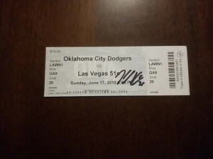 Kyle Garlic Okc Dodgers Autograph Ticket Stub - Picture 1 of 2