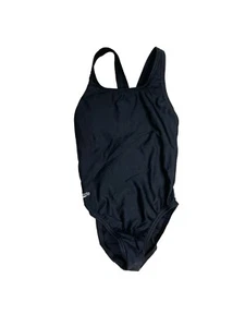Speedo Girls Size X-Small Solid black Raceback One Piece Swimsuit - Picture 1 of 3