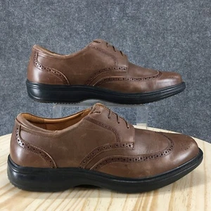 Dr. Comfort Dress Shoes Mens 12 Wide Wing Oxford Brown Leather Lace Up Casual - Picture 1 of 17