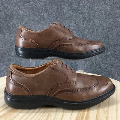 Dr. Zapatos de vestir cómodos para hombre 12 alas anchas Oxford cuero marrón con cordones informales Foto 1 de 4