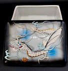 Vintage Hand Painted Moriage Dragon Ware 6" Lidded Cigarette/Trinket Box Japan