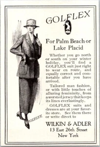 PRINT AD 1920 Wilkin & Adler Golflex Suits Pretty Lady Drawing SMALL 3 x 4 - Bild 1 von 3