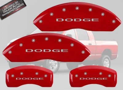 Juego de 4 cubiertas de pinza de disco de freno MGP rojas delanteras + traseras "Dodge" Ram 2500 3500 2010 Foto 1 de 4