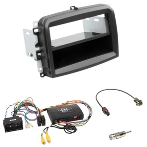 Radioblende Blende+Fach+CLARION Lenkradinterface Infodapter für Fiat 500L ab2014 - Picture 1 of 2