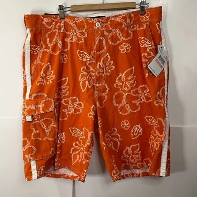 Pantalones Cortos Nautica Jeans Co Adulto 40 Blanco Mango Floral 10" Entrepierna Algodón Para Hombres Foto 1 de 4