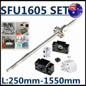 1 Set BallScrew SFU1605 L250-1550mm Ballscrew End BF12/BK12 &Coupler&Nut Housing - Picture 1 of 29