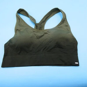 Victorias Secret Sports Bra Large Green Padded Seamless Lightly Lined Pullover - Picture 1 of 8