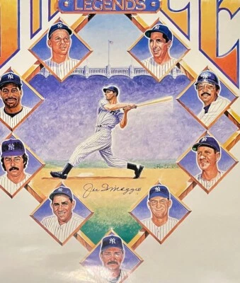 JOE DIMAGGIO JSA AUTHENTIC AUTOGRAPHED YANKEES LEGENDS LIMITED EDITION POSTER - Image 1 of 4