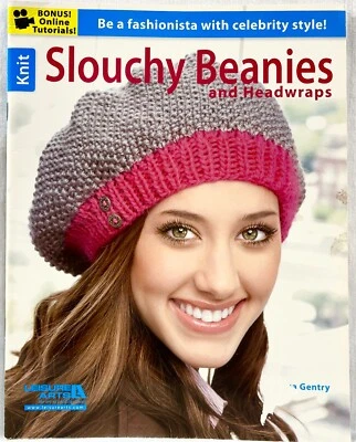 2013 Leisure Arts Slouchy Beanies & Headwraps 5940 Knitting Pattern Book 16376 - Image 1 of 2