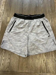 Mens ASICS Shorts Black Gray Medium - Picture 1 of 1