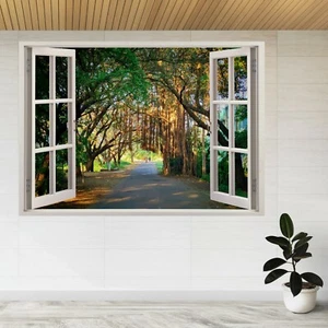 Banyan Trees Forming A Tunnel 3d Window View Wall Sticker Poster Decal A293 - Picture 1 of 2