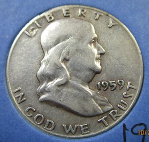 1959D Franklin Half Dollar 160-81C19 - Picture 1 of 2