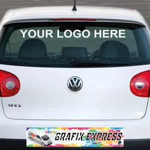 INDIVIDUELLE AUFKLEBER JEDES LOGO PERSONALISIERT für Auto Van Karosserie Heckscheibe Tür Sonnenstreifen - Bild 1 von 4