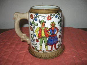 Vtg Stein Tyrolean Couple in Costume Marked Dresden 1850 Crown D Handarbeit - Picture 1 of 8