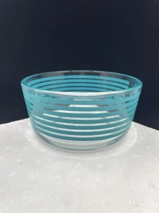 Pyrex Clear Glass Blue-Striped 6" mixing bowl. 7201-01 - Picture 1 of 5