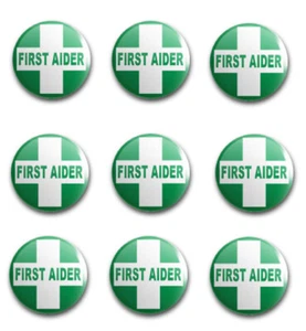 25MM/1" ERSTHELFER SET 1 KNOPF ABZEICHEN X9 - Bild 1 von 1