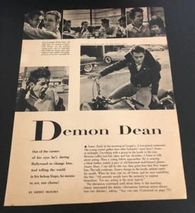 James Dean 1955 - recorte de página de revista vintage (artículo incompleto) - Imagen 1 de 2