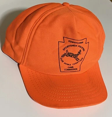 Vintage PA Game Commission “SPORT” Blaze Orange Hunting Hat SnapBack Deer Hunter - Image 1 of 4