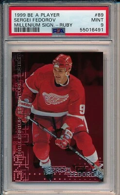 1999 BAP SERGEI FEDOROV MILLENNIUM SIGNATURE -RUBY #89  PSA 9 /1000 SWEET CARD - Image 1 of 2