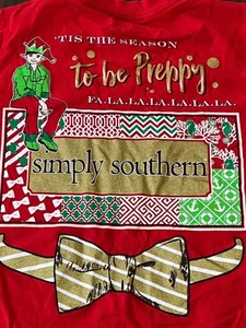 Simply Southern Tis The Season To Be Preppy Christmas T-shirt Small Holiday Gift - Picture 1 of 7