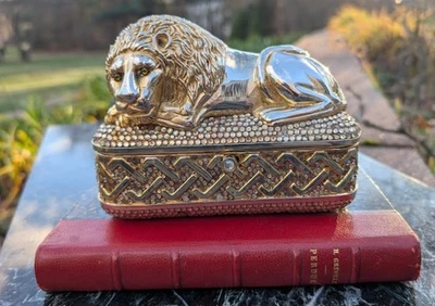 Cartera sin asas Judith Leiber Lion Minaudiere de colección años 60 con cristales RARA por todas partes Foto 1 de 4