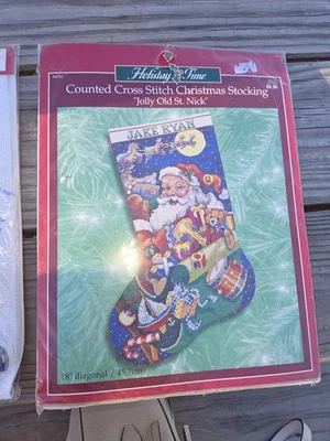 Bucilla "Jolly Old St. Nick " Kit 84354 Stocking Kit, Cross Stitch. Unopened - Image 1 of 2