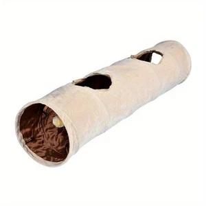 120CM Cat Tunnel Long Suede Comfortable Fabrics Adjustable Shape 2 Holes - Bild 1 von 7